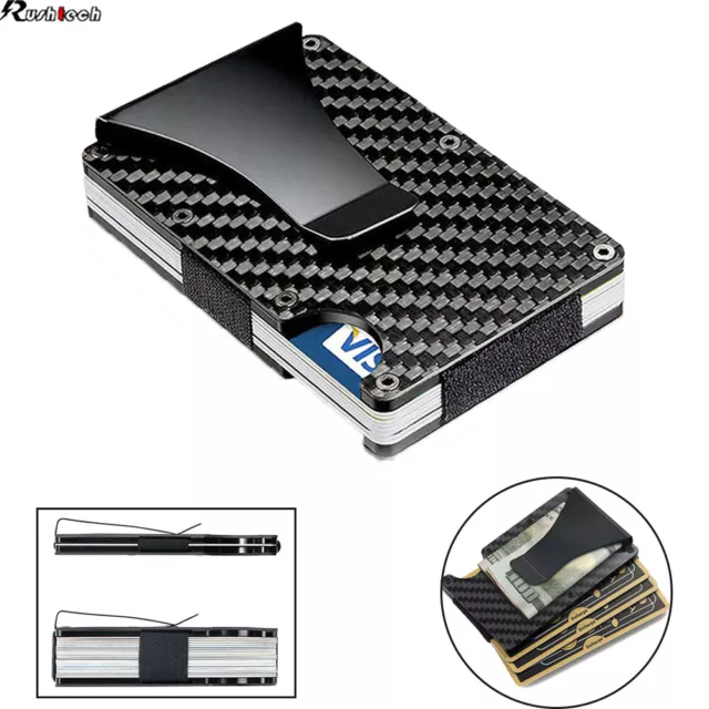 Men RFID Blocking Slim Money Clip Wallet Credit ID Card Holder Thin Minimalist