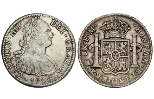 Spain-Charles IV. 8 reais. 1796 FM. Mexico. Silver 26.65 g.