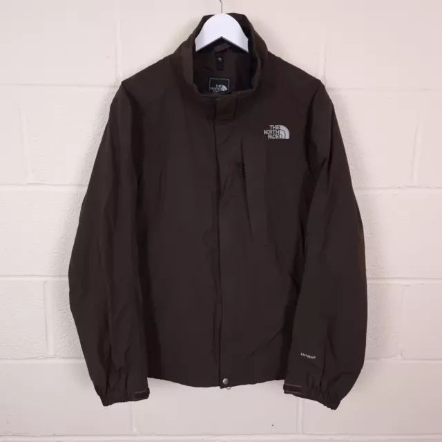 THE NORTH FACE Hyvent Jacket Mens L Waterproof Rain Coat Lined Full Zip Brown