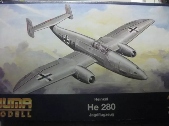 Huma Heinkel He 280 Jagdflugzeug    1:72 ohne Karton