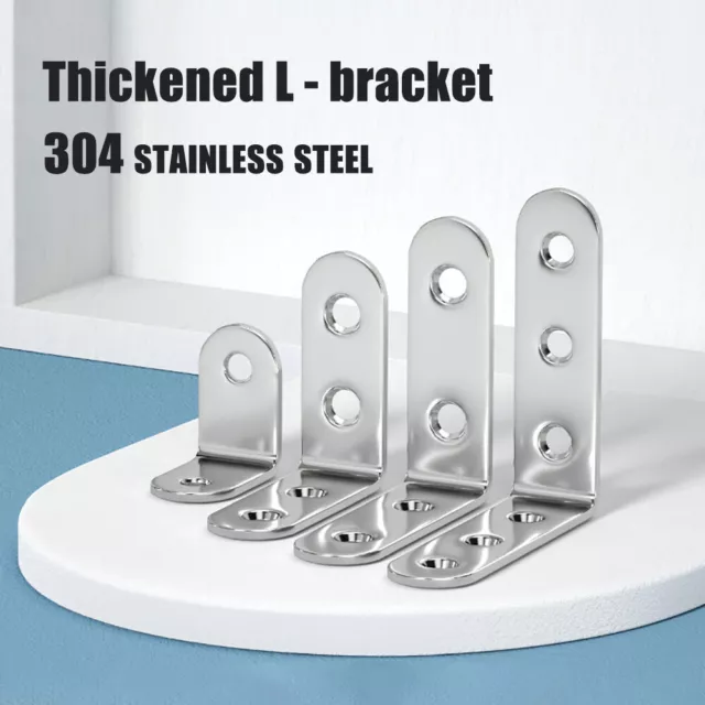 304 Stainless Steel Right Angle Bracket Corner Brace Joint Shelf Support L-Shape