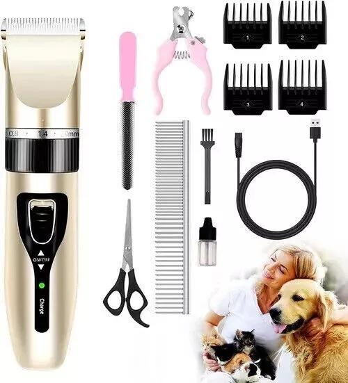 Dog Cat Pet Grooming Kit Electric Hair Clipper Trimmer Rechargeable Cordless US