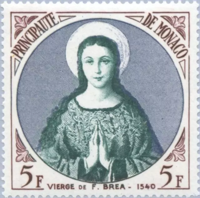 MONACO #YT437 MH 1955 Sainte Marie François Brea Année Mariale [350 ...