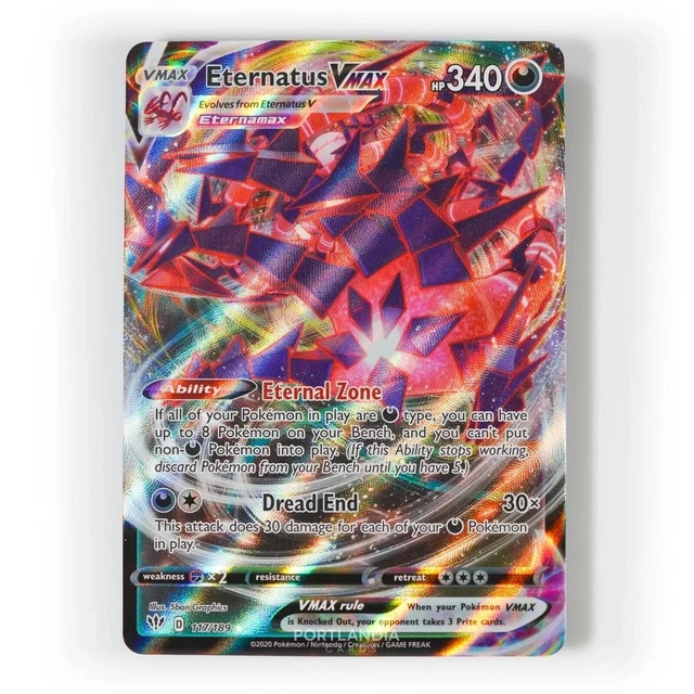 Eternatus VMAX Pokemon Card - 117/189 Ultra Rare, Darkness Ablaze Set Eternatus  Vmax - 117/189 - Ultra Rare 131 Ultra Rare 1