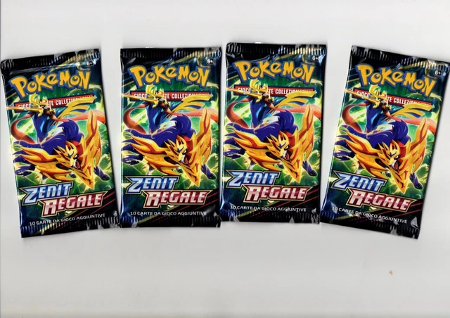 4x BUSTE BUSTINE PACCHETTI Pokemon Spada e Scudo ZENIT REGALE Sigillati ITA