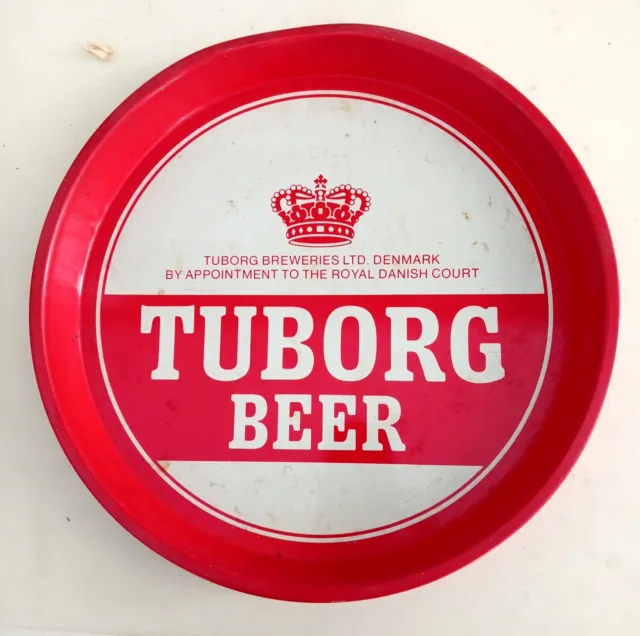Raro vassoio vintage in metallo birra Tuborg
