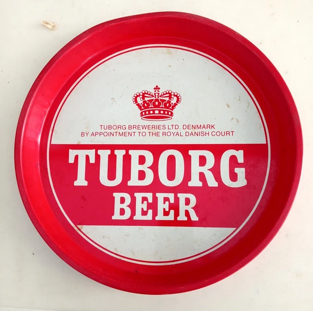 Raro vassoio vintage in metallo birra Tuborg