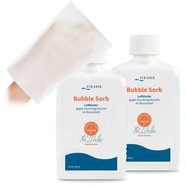 Bubblesorb legante ad aria letto ad acqua maglieria 2x 400 g bubblestop + guanto per la cura