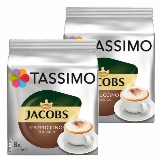 TASSIMO JACOBS Cappuccino,Kaffee, KAPSEL, Röstkaffee, 2x16 T-DISCS (8 Portionen)