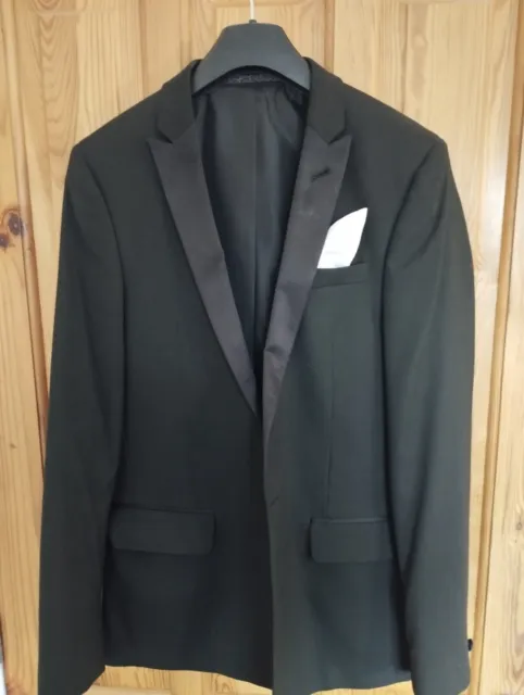 Asos Mens Black Dinner/Tuxedo Style Jacket with bow tie size 36"