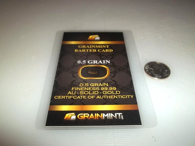 Gold, 1/2 Grain Barter Card, Grainmint Bullion,