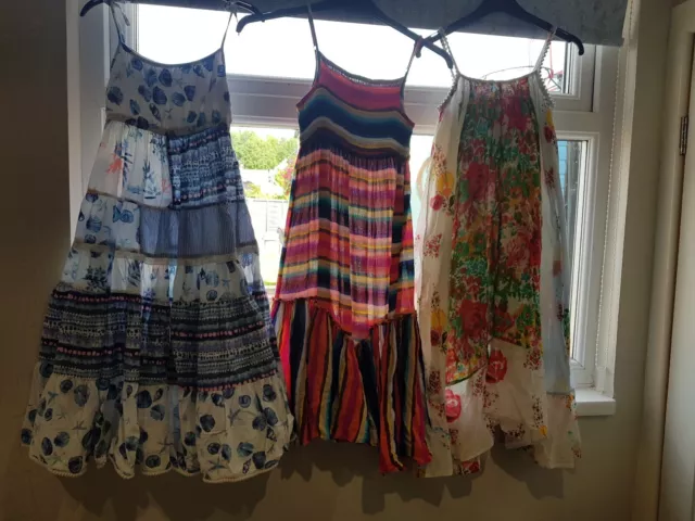 3 x PREMIUM BRAND GIRLS SUN DRESS BUNDLE AGE 8 9 YEARS MANTARAY NEXT M&S SUMMER