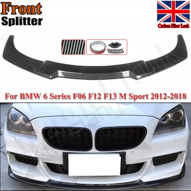 For BMW F06 F12 F13 M-Sport 12-18 Carbon Look Front Bumper Lip Spoiler Splitter