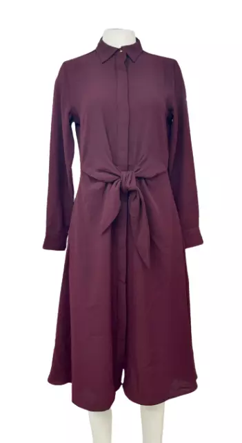 Lauren Ralph Lauren Dress Women’s Long Belted Shirt Dress Burgundy