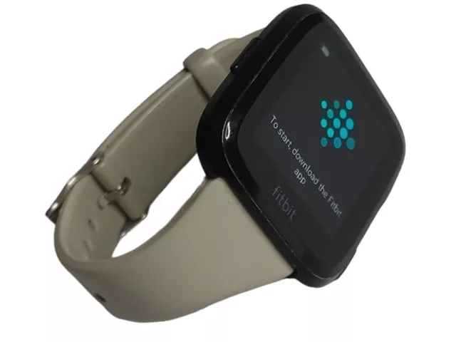 Fitbit Versa FB504 Smartwatch - gray band  No CHRAGE good condition