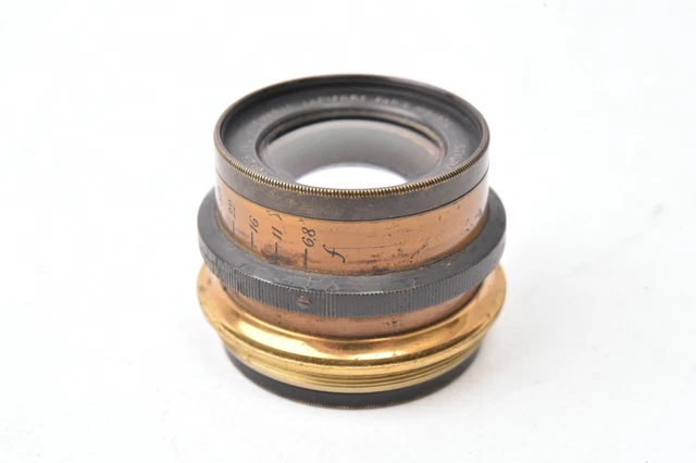 Objectif en laiton Rapidus Anastigmat 6 verres f/6.8 - 180mm. Avec