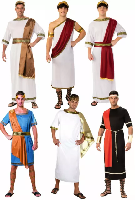 Adult Mens Greek Roman God Toga Julius Caesar Grecian Fancy Dress Costume Outfit