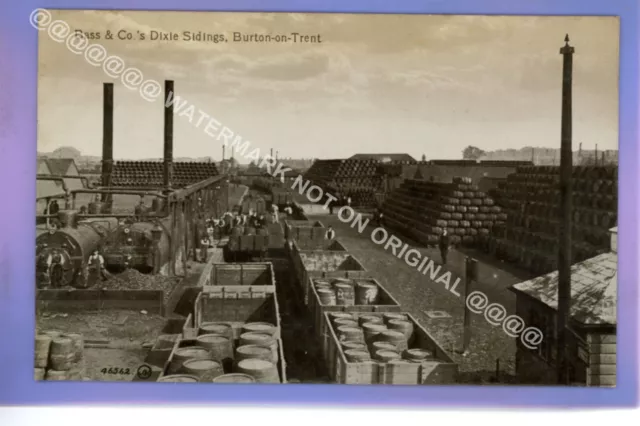 1914c BEER BARRELS SIDINGS BASS BREWERY BURTON ON TRENT STAFFORDSHIRE POSTCARD