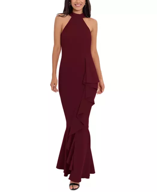 Betsy & Adam Mock-Neck Gown 3B 2063