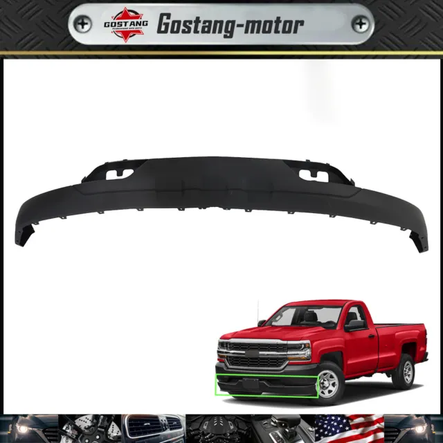 For 2016-2018 Silverado 1500 WITH Tow Hooks W/O Skid Plate Front Bumper Valance