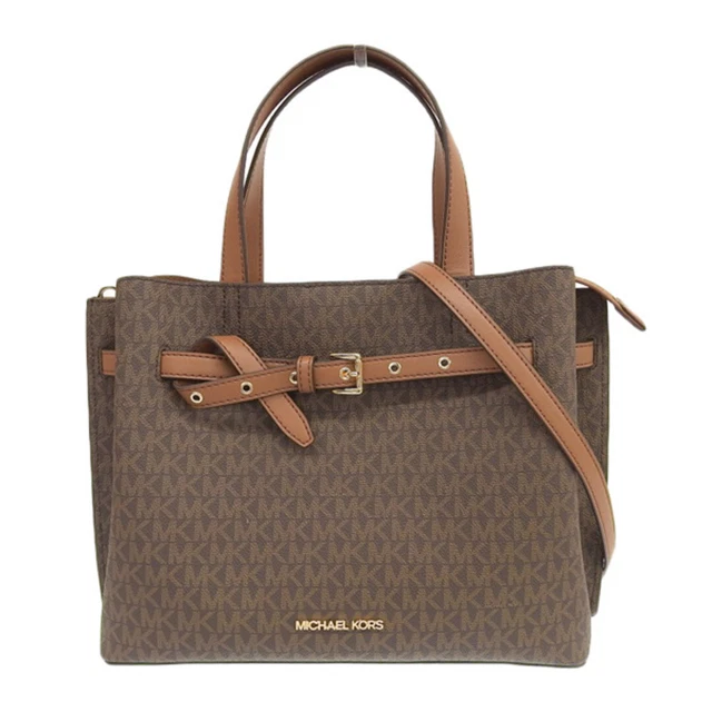 Used Michael Kors Emilia Satchel Large Mk Signature 2Way Handbag 35F0Gu5S3 3QY07