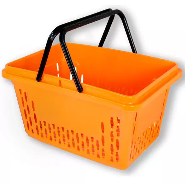 Einkaufskorb 28 L Kunststoffkorb Tragekorb Einkaufskiste Shopping Basket orange