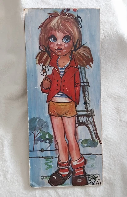 CADRE ANCIEN BOIS Dore Peinture Huile Sur Toile "Lavandieres" EUR 85,00