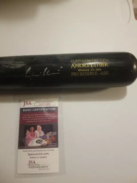 Andre Ethier Game used Aoutograph Victus Bat gamer JSA Authenticated LA Dodgers