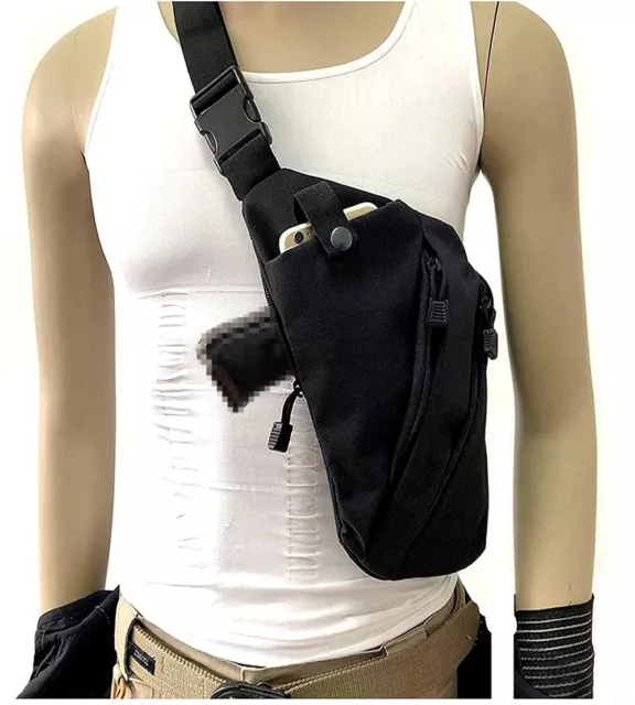 TACTICAL BACKPACK SLING Bag Chest Shoulder Fanny Bag Concealed Carry ...
