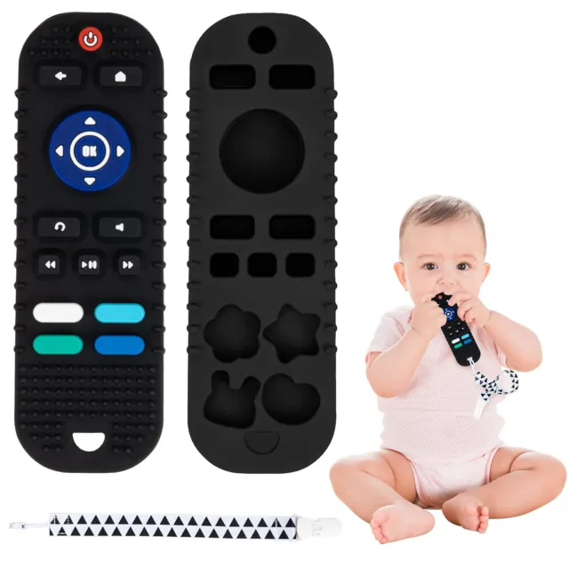 Teething Chew Toy TV Remote Control Shape Teether Silicone Soothe Toy For Kids