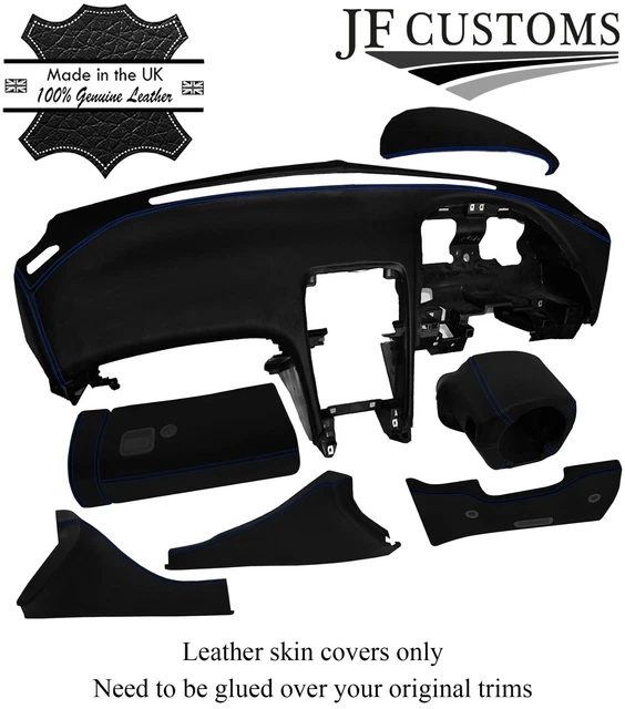 BLUE STITCH ITALIAN Leather Covers For Nissan 300Zx Z32 Dashboard