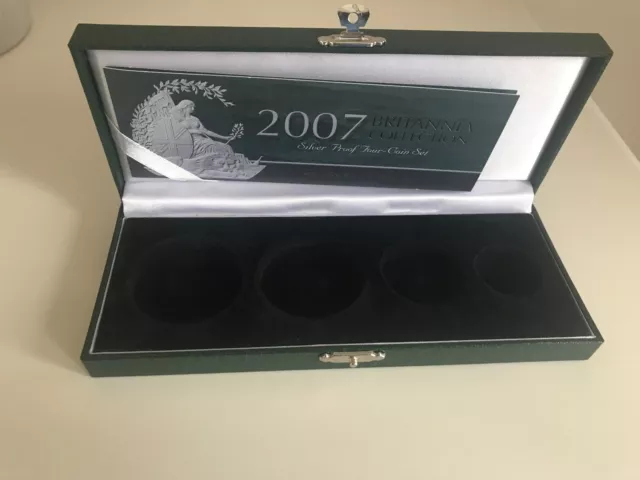 2007 British Royal Mint Britannia Silver Proof Box and COA 4 Coin BOX NO COINS