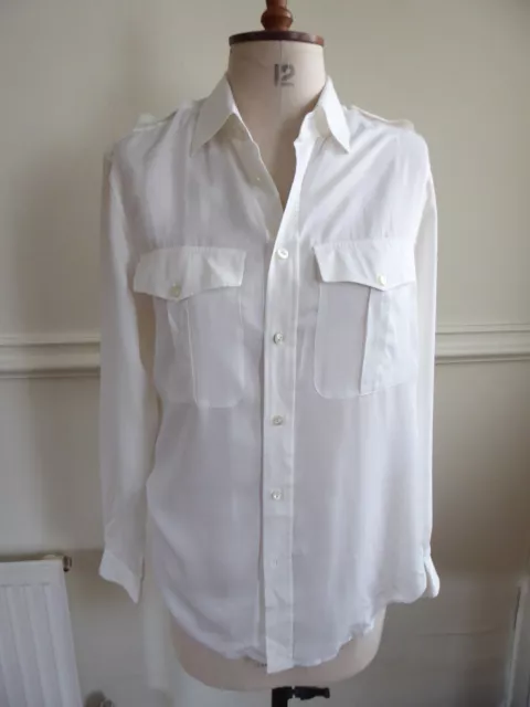 Ralph Lauren Polo off white long sleeve button up shirt with pockets size S