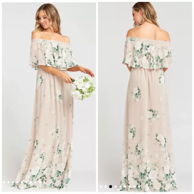 Sz L SHOW ME YOUR MUMU Hacienda Maxi Dress Off Shoulder Floral