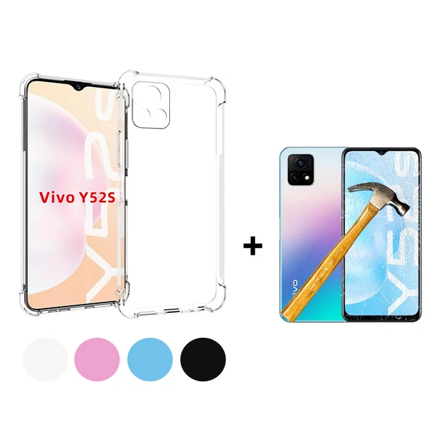 Cover Case Vivo Y52s Gel TPU Silicone Anti-shock Reinforced + Glass to Choose