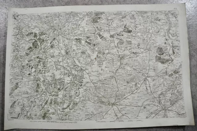 CASSINI CARTE IN PLANO 630mm X 950 mm, 1808, NIMES ALAIS UZES , n°91, 18 K,