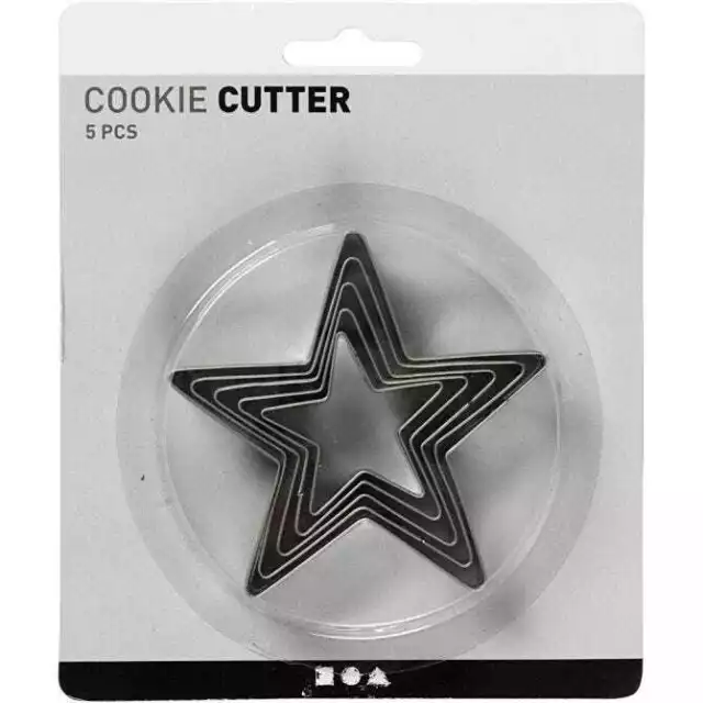 Cortador de galletas, estrella, tamaño 8 cm, 5 piezas / 1 pck Creativ Company 2