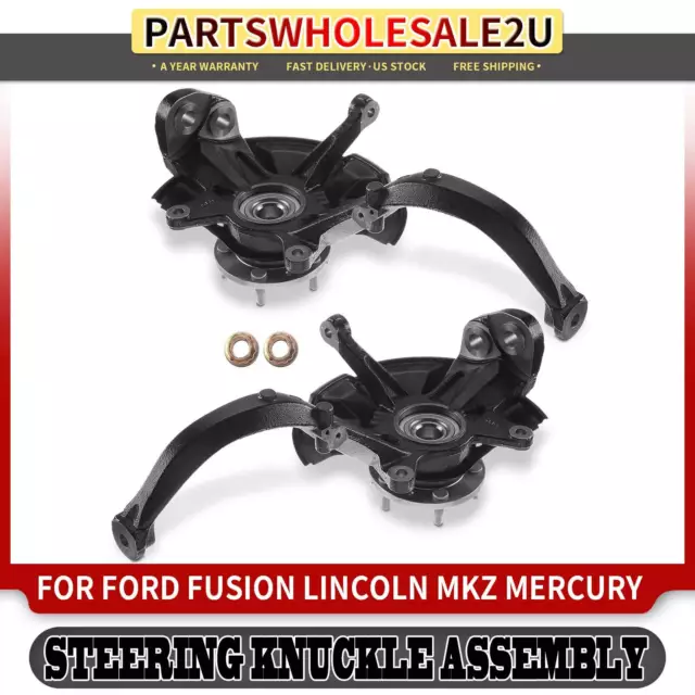 2x Front LH RH Wheel Bearing Hub Knuckle Assembly for Ford Fusion Mercury Milan