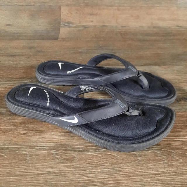 Nike Women's Solarsoft Comfort Thong Flip Flops Sandals Size 10 Black 705512-010