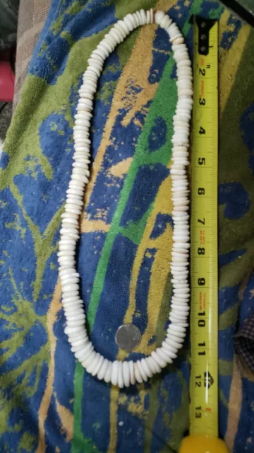 Vintage Hawaiian Puka Shell Necklace 26” Handcrafted Unisex Rare Only1Made.