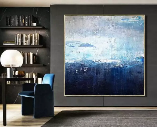 Deep Blue Sea Abstract Art Sky Landscape Painting Sea Level Abstract Oil Paintin