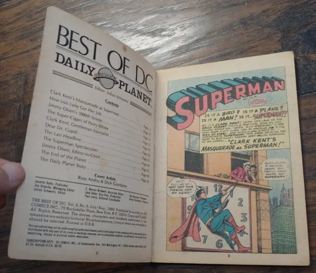 Vintage Best Of DC Blue Ribbon Digest Superman Vol. 2 #6 July/Aug 1980 2