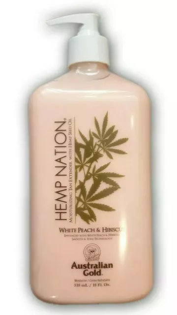 Australian Gold/Hemp Nation "White Peach&Hibiscus" 535ml/Aftersun/Tanextender