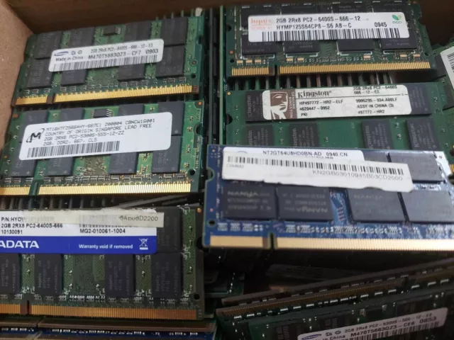 Lot de 50 Barrettes Memoires RAM 2GB Sodimm Ddr2 Pc Portable 2GB PC2