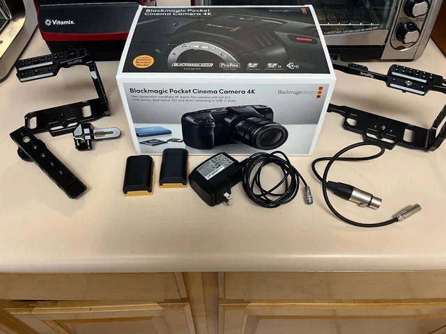 BLACKMAGIC POCKET CINEMA Camera 4K with Smallrig Cages, Batteries
