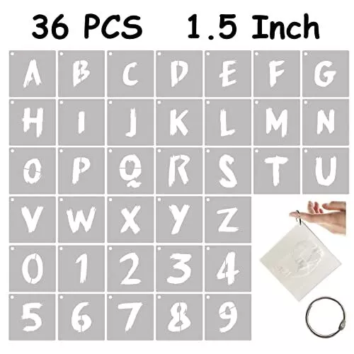 5 Inch Block Letter and Number Stencils for Painting on Wood, 40Pcs  Alphabet