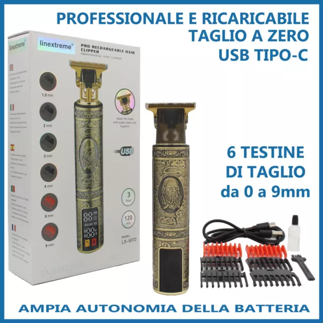 rasoio elettrico taglia capelli professionale regola barba ricaricabile trimmer