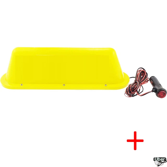 12V Bright Yellow LED Taxi Cab Roof Dome Top Sign Light Lamp Shell Magnetic Base