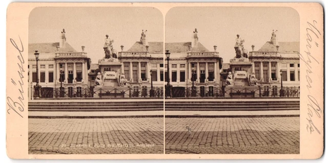 vue stéréoscopique-Photo Photographe inconnu,  vue de Bruxelles, Place des Mart