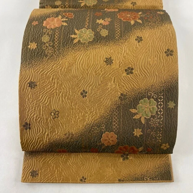 Japanischer Kimono-Obi aus reiner Seide, Kirschblüten, chinesische Pflaume,...